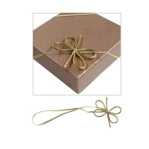 Elástico pequeno para caixas dourado